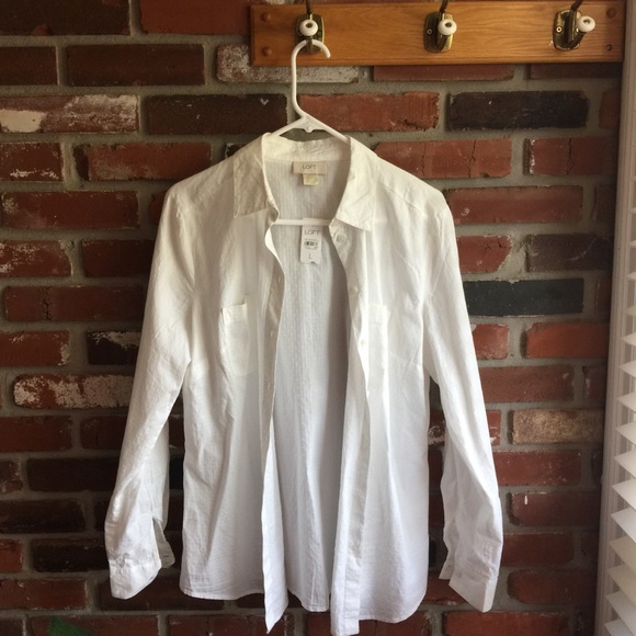 LOFT White Button Down - Picture 2 of 3